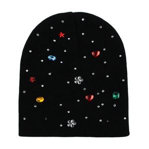 Fashion <b>Beanie</b> <b>Hat</b> with Nail Bead Embroidery for Adults Unisex Winter Casual Cap Yellow for Colors 100% <b>Wool</b> Adjustable - Product Image 6
