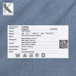 Tela de Algodón, Lino y Spandex al por Mayor, 260g/m, Tejido Medio Panamá, Elástico, con Patrón Geométrico, Estilo Dobby, para Pantalones de Hombre y Mujer - Product Image 4