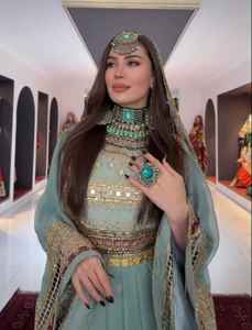 Vestidos de Novia Afganos Kuchi Modernos Hechos a Mano al por Mayor, con Apliques de Encaje, Bordados y Volantes, Tela de Algodón de la Mejor Calidad, Largo hasta la Rodilla - Product Image 5