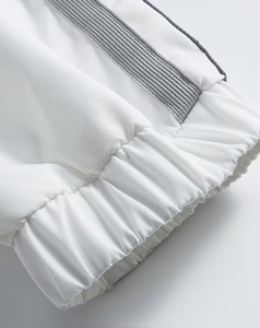 Men's <b>Square</b> Collar Color Blocking Zipper Jacket Casual Style <b>White</b> Green Navy - Product Image 4