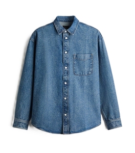 Oversized Denim Shirt Men Solid Color Turn-<b>down</b> Collar Full Sleeve Casual Shirts Autumn Washed Cotton Breathable - Product Image 5