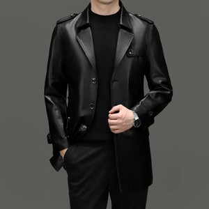 Abrigo de Cuero para Hombre en Oferta, Nueva Moda, Resistente al Viento, Venta Directa de Fábrica - Product Image 2