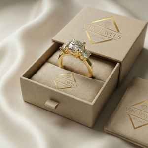 Bague de fiançailles VBR JEWELS pour femme en or massif 18 carats avec diamant de laboratoire taille brillant certifié IGI, plaqué rhodium, diamant de luxe - Product Image 5