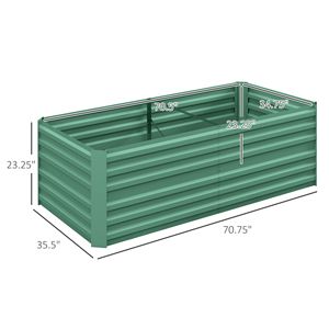 Fioriera Rialzata in Acciaio Zincato Verde Chiaro 71 X 36 X 23 Pollici - Product Image 3