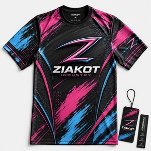 ZIAKOT industry New design Men's Custom 3D Pattern Design Black White Leopard Performance <b>T</b>-<b>Shirt</b> - Product Image 5
