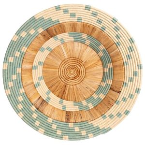 Veronica Round Linen Table Mats Handmade Bohemian Style 400mm Diameter Natural Weave <b>Placemats</b> Non-Slip - Product Image 3