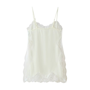 Camiseta de Tirantes Blancos con Encaje, Estilo Casual y Sedoso para Mujer, Moda de Verano - Product Image 2