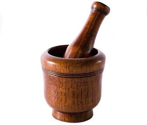 Ensemble mortier et pilon en bois compact, design portable, idéal pour la cuisine à domicile, les restaurants et la cuisson en extérieur - Product Image 4