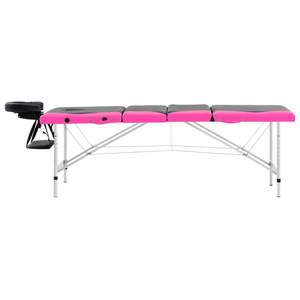 Table de massage pliable en aluminium à 4 zones, couleur noir et rose - Product Image 3
