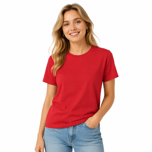 T-shirt à manches courtes col rond noir pour femme, coupe classique, tricoté, couleur unie, décontracté, à porter toute l'année - Product Image 5