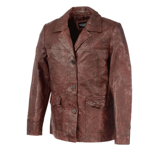 <b>Mens</b> Brown Genuine <b>Leather</b> Bomber <b>Jacket</b> With Faux Fur Closure Regular Fit Winter Wear Moto Style - Product Image 1