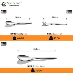 Nikki 78 PCS Juego de vajilla de acero inoxidable de doble pared para cenas de 6 personas - Product Image 4