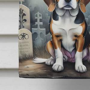 Bandera de Casa de Halloween espeluznante grande para Beagle, poste de manga de porche Multicolor, pancarta decorativa para patio, colgante de pared, ilustraciones de poliéster - Product Image 4