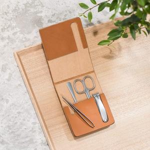 New Arrival Compact Manicure <b>Tool</b> Set with Nail Scissors Clipper Nail File Pocket <b>Leather</b> Case for Travel Grooming - Product Image 2