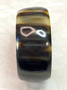 Pulsera ancha y gruesa de cuerno de búfalo pulido Vintage, accesorio de declaración de Animal Natural único para brazalete de cuerno de vaca Hippie - Product Image 2