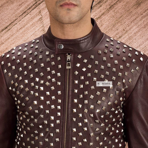 แจ็กเก็ตหนังแท้สำหรับผู้ชายวินเทจมาใหม่เสื้อแจ็คเก็ตสไตล์นักปั่นคุณภาพสูงสำหรับเดินป่ากลางแจ้ง - Product Image 3