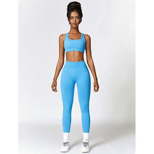 Conjunto de Yoga para Mujer, Material Tecnológico Avanzado, Sujetador Deportivo, Leggings de Cintura Alta, Diseño Interactivo, Nailon y Spandex Ecológicos - Product Image 6