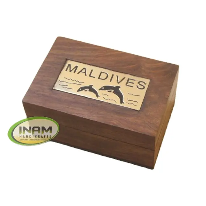 Caja de pastillas pequeña de madera con incrustación de latón, caja de pastillas pequeña de diseño único y hermoso, regalos únicos