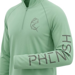 Sudadera de Pesca Unisex Verde de Manga Larga, 100% Poliéster, Transpirable, de Secado Rápido, con Estampado Dorado, UPF 50+, Camiseta con Estampado por Sublimación - Product Image 5