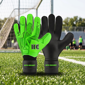 Gants de football professionnels en latex allemand vert de haute qualité Direct Factory, gants de gardien de but en latex à super adhérence pour une utilisation en extérieur - Product Image 3