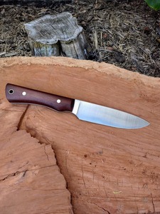 Cuchillo para exteriores con hoja de acero D2, mango de madera y funda de cuero, cuchillo personalizado - Product Image 4