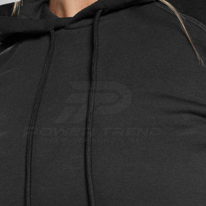 Sudadera con Capucha Corta para Mujer, Diseño Sencillo, Transpirable, de Algodón y Felpa, Manga Larga, para Deportes y Uso Casual - Product Image 3