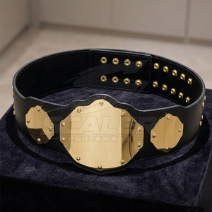 Ceinture de lutte décorative en cuir avec logo personnalisé au centre, sangle réglable, respirante, pour événements sportifs professionnels - Product Image 6