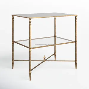 Premium Designer Modern Gold Polished Metal <b>Coffee</b> <b>Table</b> with Wood Top Storage & Portable Design for Home Furniture - Product Image 5