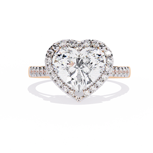 Anillo de Compromiso de Lujo con Corte Corazón de 1.5 Quilates, Cultivado en Laboratorio, con Halo, Oro Sólido de 14K, Certificado IGI, Diamante VS1 E, para Aniversario o Boda - Product Image 4