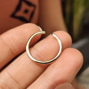 Bague de mariage demi-éternité ouverte en or massif 14k 18k avec diamant marquise à fente ouverte 0.20CT, empilable, pour rehausser la bague, bijoux de fête - Product Image 3