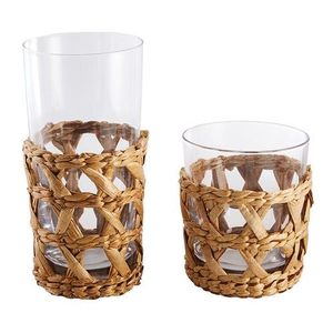 Elegant Water Hyacinth Tumbler Holder For Glassware <b>Storage</b> And Natural Tabletop Decorative Presentation - Product Image 2