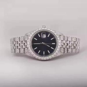Reloj de Cuarzo de Lujo con Diamantes Estilo Iced, Acero Inoxidable, Moissanita, Diseño Hip Hop, Resistente al Agua 10 Bar - Product Image 1