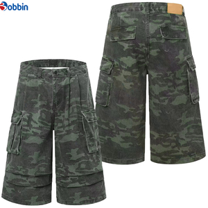 กางเกงยีนส์ขาสั้นทรงตรงสไตล์ฮิปฮอปสตรีทแวร์สำหรับผู้ชาย ลายพรางวินเทจ กระเป๋าคาร์โก้ ระบายอากาศได้ดี เหมาะสำหรับฤดูร้อน ซิปหน้า ปรับแต่งได้ - Product Image 6