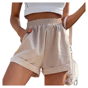 Pantalones cortos de mujer de moda con cintura con cordón Ajuste clásico y aspecto atractivo - Product Image 3