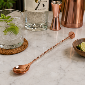 Cuillère à cocktail en cuivre avec manche torsadé, mélangeur pour barman, agitateur pour long drink, pour bar, café, mocktail, maison, cuisine - Product Image 2