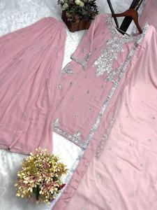 Conjunto Moderno de Salwar Kameez de 3 Piezas, Georgette Sintética Pesada de Secado Rápido, con Atractivos Bordados y Lentejuelas para Fiestas y Bodas - Product Image 6