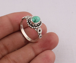 Wholesale Natural <b>Turquoise</b> <b>Ring</b> 925 Sterling Silver Vintage Statement <b>Rings</b> Semi Precious Gemstone Jewelry for Women 2026 Trend - Product Image 1