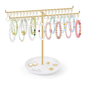 Soporte Organizador de Joyas en Forma de T, Torre de Exhibición Coqueta para Pulseras, Pendientes y Anillos, Soporte Metálico para Joyería - Product Image 5