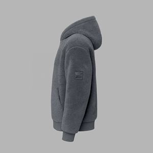 Sudadera de Forro Polar Sherpa para Mujer, Personalizada OEM/ODM, con Media Cremallera, Manga Larga, Negra, para Invierno, con Bolsillo, Venta al Por Mayor - Product Image 2