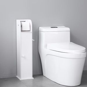 Mensole strette in PVC per bagno, porta carta igienica e asciugamani, 19 x 19 x 77 cm, con porta rotolo - Product Image 4