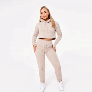 Sudadera con capucha y cremallera completa para mujer, color gris jaspeado, de la marca Manufacturer Cropped Athletics Club. - Product Image 2