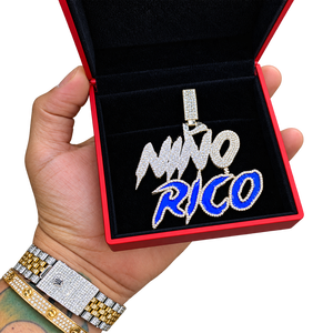 Diamantes Moissanite VVS, Plata de Ley Chapada en Oro, Certificado IGI, Colgante con Letra Hip Hop Creado en Laboratorio, Nuevo Diseño, Joyería Hecha a Mano - Product Image 1
