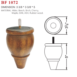 Pieds de meubles en bois massif tournés courts et robustes pour canapé, chaise, table - Style classique, personnalisable OEM, pour salon, fabriqué au Vietnam - Product Image 6