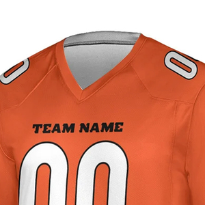 Jersey de Fútbol Americano Personalizado Más Vendido, Talla Grande, Antibacteriano, Anti-UV, de Secado Rápido, Transpirable, Manga Corta, Frente - Product Image 4