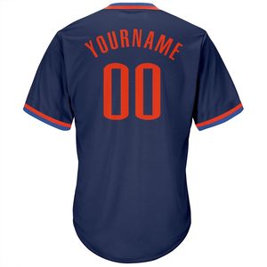 Maillot de baseball personnalisé bleu marine pour homme, manches courtes, numéro d'équipe sublimé, maille polyester, vêtement respirant et anti-humidité - Product Image 6