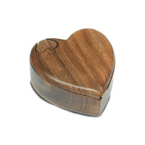 Vintage Wooden Heart <b>Memorial</b> <b>Keepsake</b> Urn Funeral Ash Container Crafted With Refined Artistic Natural Grain Texture - Product Image 5