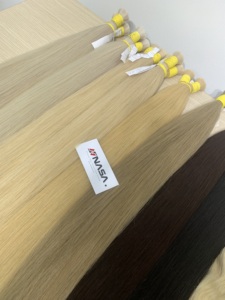 ผมต่อเวียดนามคุณภาพสูงแบบ Super Double Drawn Virgin Bulk แท้ 100% ความยาว 50-70 ซม. ครบทุกสี # 1 # 60 - Product Image 1
