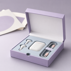 Boîte cadeau magnétique en carton rigide personnalisée, texture fine, gaufrage à sec, électronique OEM - Product Image 2