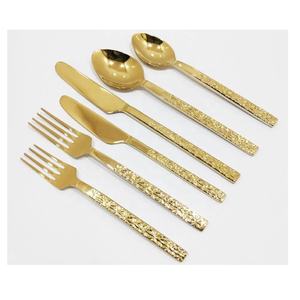 Ensemble de couverts en acier inoxydable traditionnel de haute qualité, poignée à motif texturé, polissage miroir, couverts de table, articles de cuisine - Product Image 1