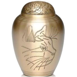 Custom Engraved Brass Metal Cat Pet Cremation Urn <b>Keepsake</b> Memorial Funeral Ashes Jar Pot <b>Box</b> Supply Factory Direct Sale Urns - Product Image 1